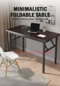 【Square Leg Round Corner】Free Installation Foldable table / Computer Laptop Study Desk/PC / Fireheart