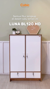 Cubic Lemari Pakaian 3 Pintu / Lemari Baju Laci / LUNA BLR 130 MD