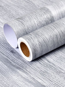 1 Roll Pvc Oil-proof Wood Grain Sticker Self-adhesive Wallpaper For Kitchen Countertop Furniture Cabinet Table Wall Renovation