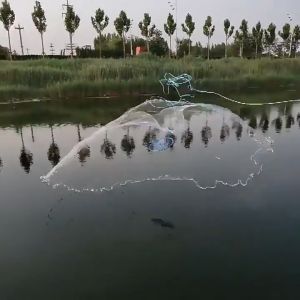 Jaring pemutus rantai besi jaring membaling tangan jenis frisbee jaring pemutus tangan jaring pemancing jaring tangan gaya Amerika mesh kecil mudah dibuang jaring memancing automatik