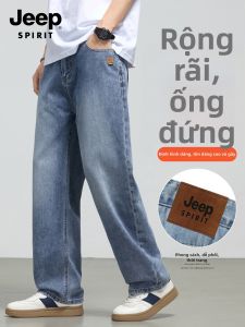 JEEP SPIRIT | Quần Jeans Nam Mới Vintage Màu Xanh Nhạt Phong Cách Mỹ Dáng Rộng Thẳng Xuân Hè