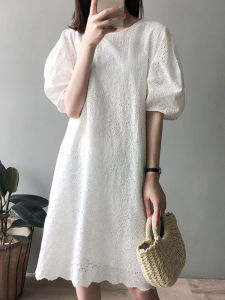 Heavily Embroidered Lace Elegant Dress Midi Length for Petite Figures