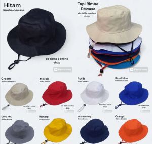 TOPI RIMNA POLOS DEWASA/TOPI GUNUNG/UNTUK LAKI-LAKI PREMPUAN/ TOPI RIMBA TALI DAN SETOPER