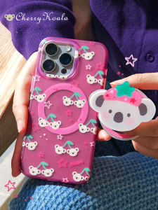 Original Sad Shop Koala Cherry Pink Star Magnetic Full Cover Phone Case for  16 15promax 13 Huawei Mate60 pro TPU Material