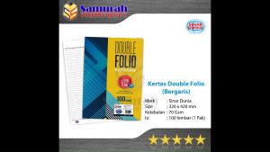 Kertas Double Folio Bergaris Sidu isi 100 Lembar / Folio Garis Sinar Dunia 100 Lbr / Rulling F4 100