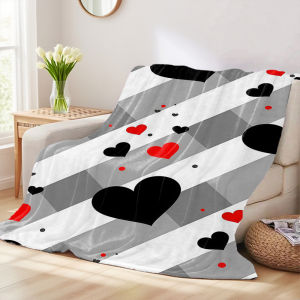 Beast Kingdom | Grey Heart Polka Do Warm And Soft Halloween And Christmas Sofa Decoration Gift With Flannel Blanket