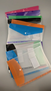 6PCS 31*24.5cm Envelope File Folder Vertical/Horizontal 6colors Envelopes Punched Pockets For Office