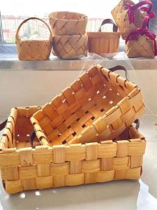 Handwoven Wood Bread Tray Kitchen Table Fruit Basket Picnic Storage Basket Home Snack Organizer Popular Living Room