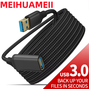 1PC USB 3.0 Male To Female High Speed Transmission Data Cable Nylon Braided Computer Camera Printer Extension Cable XBOX 0.5M 1M