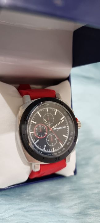 Aeropostale Mens Big Face Watch Original Aeropostale Mens Watch Silicon Strap Red Color Watch Original from USA Lazada PH