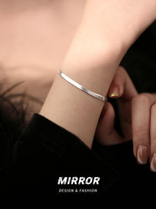 Xiaoxianren 925 Sterling Silver Snake Bone Wide Face Bracelet Womens Bracelet Stylish Minimalist Girlfriends Student Gift Girlfriends Best Selling