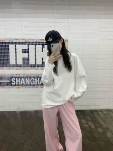 Womens Loose Long Sleeve Cotton T-Shirt Pure Color Base Layer Shirt Inner Wear Spring Autumn Winter New Style Fashionable