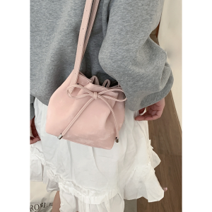 Stylish Bucket Bag for Women Casual Ins Trendy Korean Fashion 2024 New Arrival High-End Chic Underarm Bag with Draw Belt Closure
