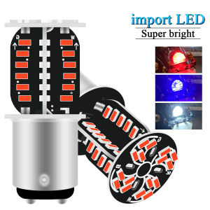 KEVANLY | 1/2PCS 1157 BAY15D LED Bulb 64smd 3014 Car Rear Reverse Turn Signal Light Red Blue Flashing Light Bulbs Plug and Play