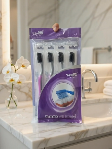 VERONA PLUS MEDIUM TOOTHBRUSH SET OF 4 – SLIM TIP BRISTLES GUM MASSAGE DEEP CLEANING & COMFORT GRIP