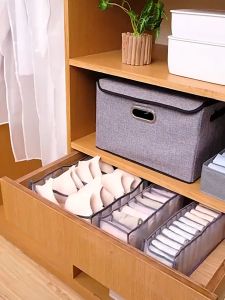 RakanKu MALAYSIA Multi Compartments Underwear Storage Box Divider Bra Socks Clothes Drawer Separator Wardrobe Organizer 折叠收纳盒