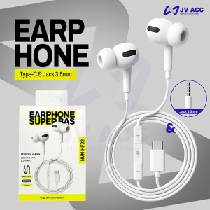 NANVAN NVN-HF22 EARPHONE HEADSET MEGABASS USB-C / JACK 3.5MM WITH EARBUD UNIVERSAL PREMIUM