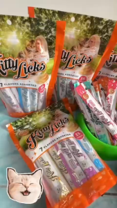 cat food, แมวเลีย, Kitty Licks Mix, 15g, 35ชิ้น, 7รสชาติ, (คละรส)