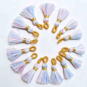 New Colorful Segmental Dyed Tassels for Jewelry Making DIY Key Chain Earring Fringe Mini Tassel Art Making Decor Supplies