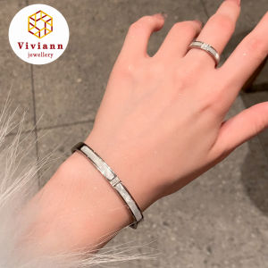 Viviann Original Design Titanium Steel Bracelet High-Grade Silver Bracelet Gold Plating Lover Bracelets&Bangles for Women Rose Gold Color Charming CZ Cuff Bracelet Luxury Jewellery Gifts