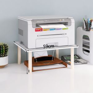 Office Desk Printer Stand Double Layer Wood Rack Tabletop Copier Placement Storage Shelf Home Furniture Display Rack
