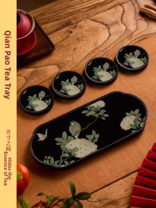 ZHIXIAO | Dry Tea Tray Water Absorbent New Chinese Style Black