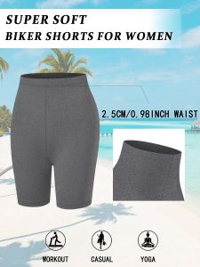 Womens Super Soft Biker Shorts High Stretchy No See Through Workout Running Yoga Athletic 6"Inseam Push Up Gym Fitness Pants