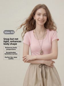 LIDIA | Pink Stylish Slim Fit T-shirt Thin