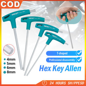 Original Hex Key Allen Wrench Set 4-8mm Hexagonal Wrench with Rubber Handle for Bicycle Motorcycle Car Repairing Wrench Tools