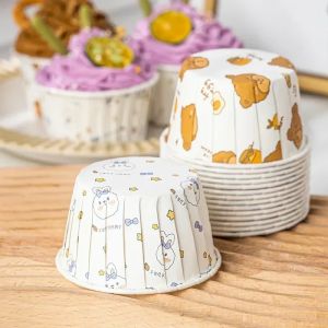 125PCS Bear Muffin Cupcake Paper Cups Cupcake Liner Baking Muffin Box Cup Case Party Tray Cake Decorating Tools CapsulasCupcakes