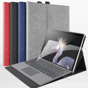 เคส Microsoft Surface pro 11 pro 10 แท็บเล็ต 2-in-1 สำหรับ Surface Go 4/3/2/1 หนัง สำหรับผู้ชาย สำหรับผู้หญิง ชั้นวางหน้าจอแบบเรียบง่าย