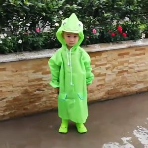 2-10yrs Kids Cartoon Raincoat Poncho PVC Waterproof Boys Girls School Kapote High quality Childrens Rainwear with Pocket & Hat brim