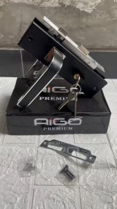 Handle Aigo Set Kunci Pintu 20 25 cm Tanggung Hitam Premium Ring Silver Ukuran tanggung Besar merk aigo - Gagang Handle pintu utama pintu kamar