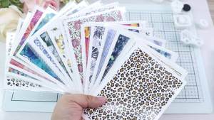 1 Sheet Transfer Paper Polymer Clay Geometric Ripples Daisies Floral Retro Collage Styles Water Soluble Disposable Stickers
