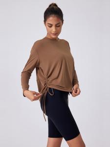 Lu New Free Adjusting Yoga Top Fitness Sport Long Sleeve T-Shirt Breathable Moisture Wicking Quick Dry Ultra Elastic Slimming