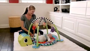 LUCKYBABE 4-in-1 Baby Play Mat Baby Activity Gym: Musical Activity Gym Ball Pit & Tummy Time for Infants