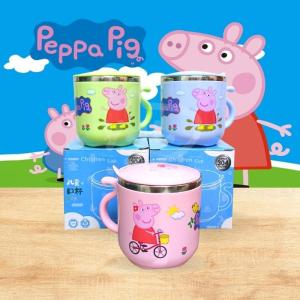 YU 304 Stainless Steel Children Mug Cartoons Kids Cup Drinking Water Milk Cup With Cover/Cawan Kanak-kanak