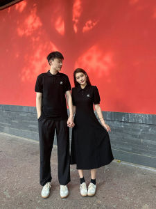Different Couple Clothes Summer New Arrival Minimalist Short-Sleeved Polo Shirt Lapel Special-Interest Design One-Piece Dress