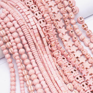 1Str/Bag Pink Dreamy Style Synthetic Turquoise Skull Pentagram Jewelry Making DIY Bracelet Necklace Handicrafts Small Business S