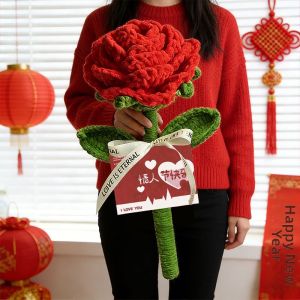 QIWEILANG | Gigantic Handmade Yarn Rose Bouquet
