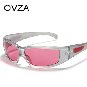 OVZA Sports Sunglasses Men Fashion Punk Gradient Eyeglasses Windproof Goggles Women Silver Mirro Lens S2065