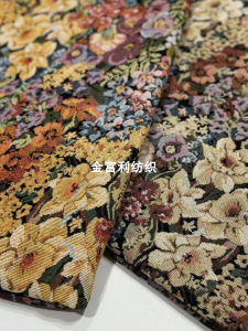 ผ้ามัดย้อมลายดอกไม้สไตล์วิถีชนบทอเมริกัน ผ้าคลุมโต๊ะ เสื้อผ้า DIY ทำมือ กระเป๋า ตกแต่งบ้าน สีสันสดใส ความยาวหลายม้วน