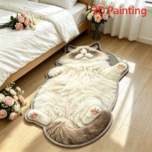 VIKAMA 3D Vision Cat Carpet Soft Bedroom Bedside Blanket Living Room Coffee Table Easy To Take Care Of Floor Mat Home Decoration