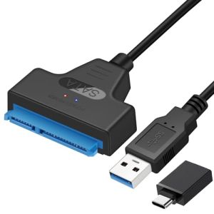 SATA to USB 3.0/2.0 Cable 6Gbps 2.5 Inch External HDD SSD Adapter SATA 3 22 Pin to USB 3.0 Sata III Cord for Hard Drive