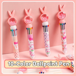 10 Colors 0.5mm Ballpoint Pen for Office School Supplies Students Children Gift