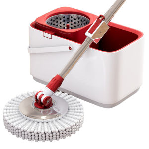 ชุดถังปั่นไม้ม๊อบ Spin Mop ชุดถังปั่นไม้ถูพื้น หมุนได้ 360 องศา ไม้ถูพื้น ชุดไม้ถูพื้น แถมผ้าม๊อบถูพื้น ดีไซน์มินิมอล ชุดถังปั่นม๊อบสแตนเลส