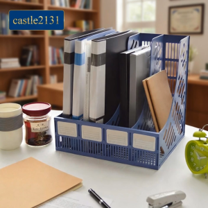 Desktop File Organizer 4 Tier Plastic File Holder Document Tray Paper Desk Rack Office Storage Box