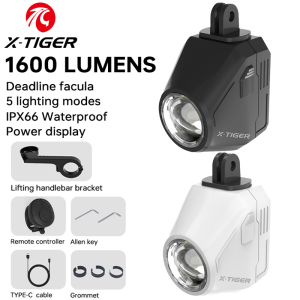 X-TIGER Bike Light 1600 Lumens High Brightness IP66 Waterproof Bike Headlamp TYPE-C MTB Road Cycling Lantern Bike Accessories