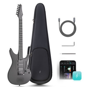 Enya Electric Guitar Inspire Shinichi Kobayashi Dragon Flame 39" Smart Electric Carbon Fiber Guitarra with 15W Wireless Speaker 20 Distinct Tones Onboard Presets Charging Cable Pick and Gig Bag