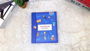 Travel Magnetic Jigsaw Puzzle Tangram Montessori IQ Teaser Wooden Blocks Board Game